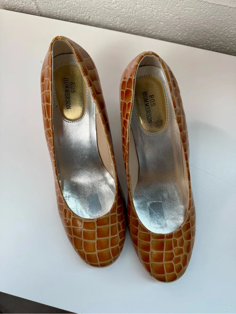 Vintage Ros Hommerson Patent Leather Croc Pumps